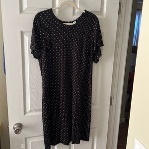 Business-casual Black Pok-a-dot Dress